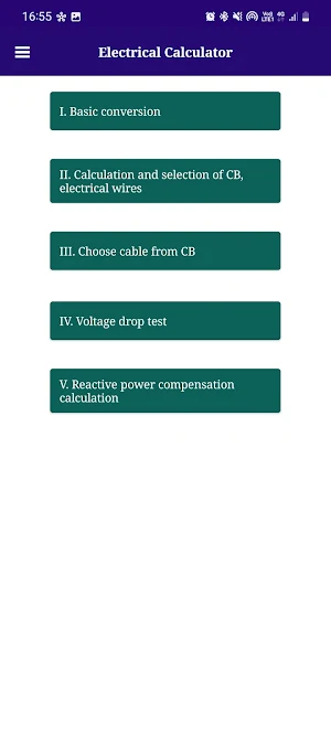 Electrical Calculator Screenshot 1