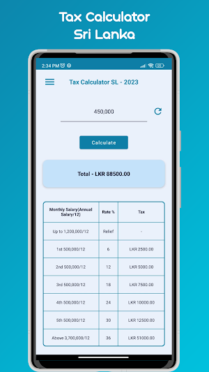 Tax Calculator - Sri Lanka Screenshot 0