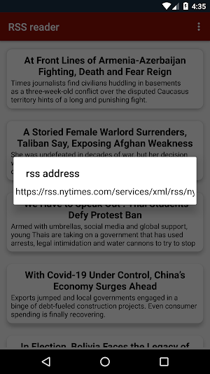 RSS reader Screenshot 2