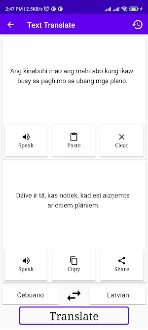 Cebuano To Latvian Translator Screenshot 1