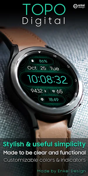 Topo Digital - watch face Screenshot 0