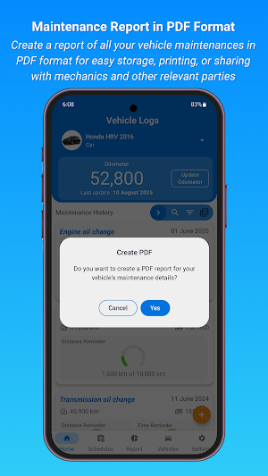 Vehicle Maintenance Log Screenshot 1