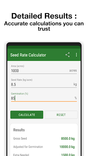Seed Rate Calculator Screenshot 2