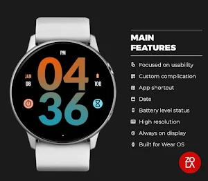 Big Orange Blue Watch Face Screenshot 1