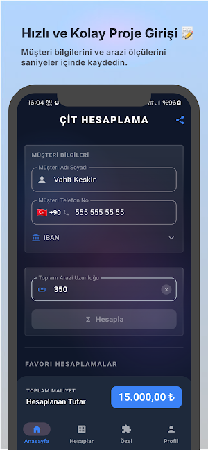 Tel Çit Hesaplama Screenshot 0