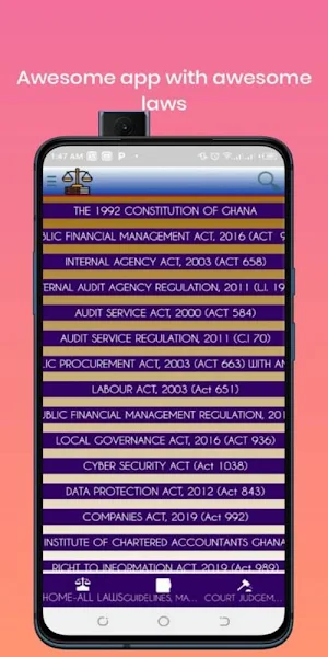 Ras Ghana Laws App Screenshot 1