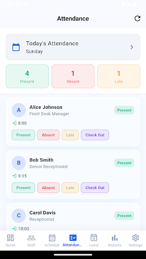 Reception Staff Control Screenshot 3