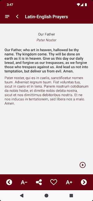 Latin-English Prayers Screenshot 1
