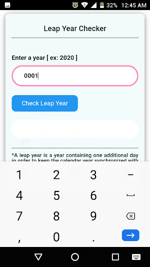 Leap Year Checker Screenshot 1