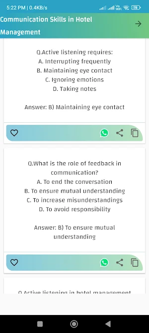 Hotel Management MCQ Quiz 5000 Screenshot 2