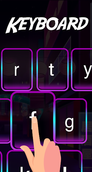 Neon Led keyboard - Tokyo Theme Screenshot 1