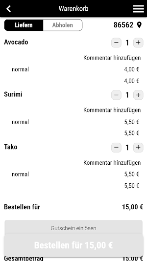 Taki Sushi und Asia Küche Screenshot 1