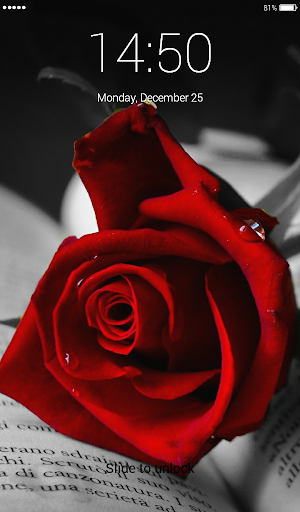 Red Rose Lock Screen Wallpaper Screenshot 0