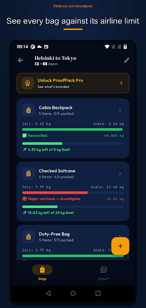 ProofPack: Bag & Luggage Pack Screenshot 0