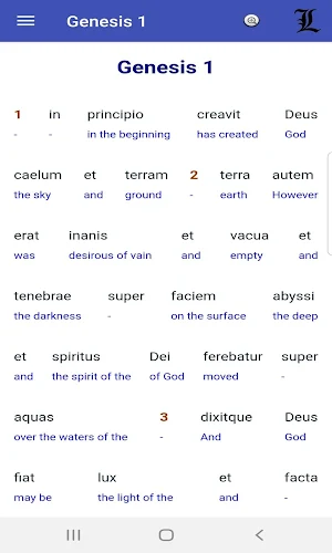 Interlinear Latin - English Vulgate (Trial) Screenshot 3