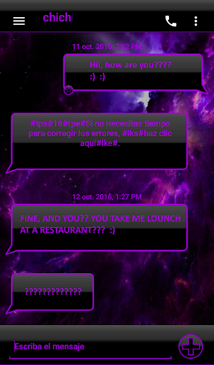 THEME EVOLVESMS SPACE PURPLE Screenshot 0