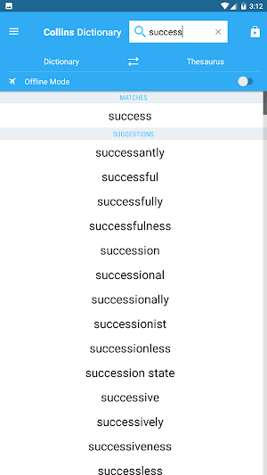 Collins English Dictionary and Thesaurus Screenshot 1