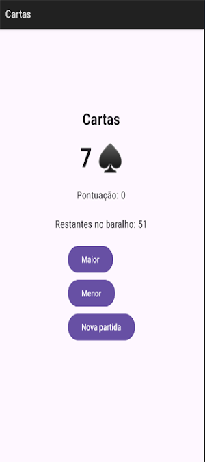 Maior ou Menor: Cartas Screenshot 2