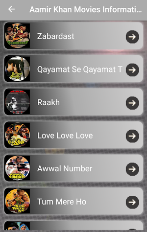 Aamir Khan - Movies list,puzzle,wallpapers Screenshot 1