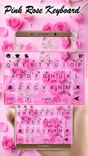 Pink Rose Keyboard Theme Screenshot 0