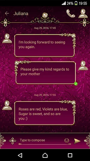 Virgin Mary Purple Go SMS theme Screenshot 0