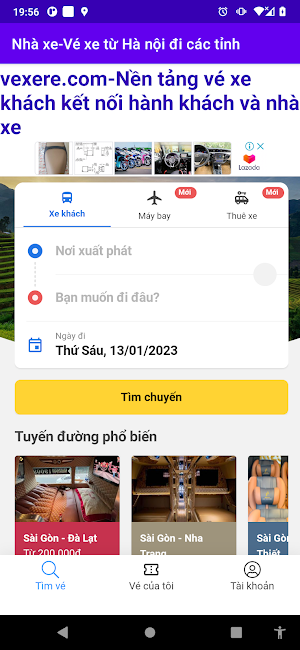 Tìm nhà xe-Vé xe rẻ 3 miền Screenshot 0