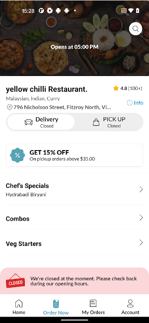 Yellow chilli Restaurant Screenshot 2