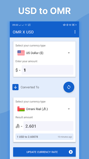 Currency Converter  USD to OMR Screenshot 1