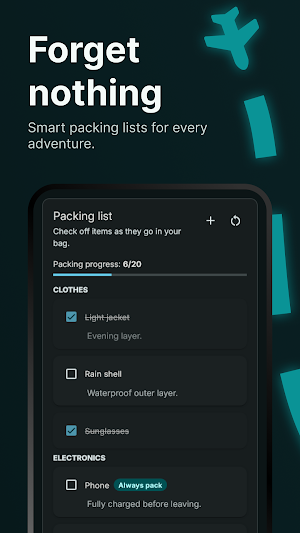 Packwise | Trip packing lists Screenshot 0