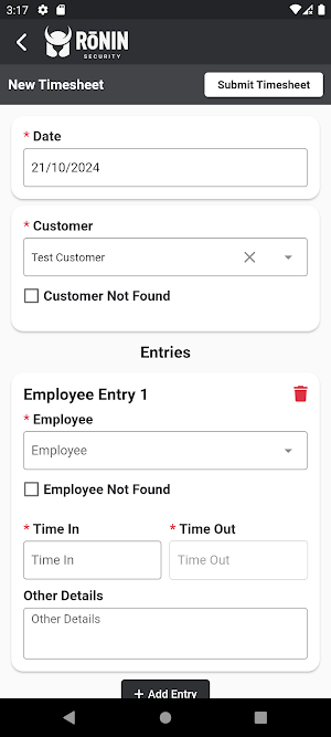 Ronin - Timesheet Tracker Screenshot 2