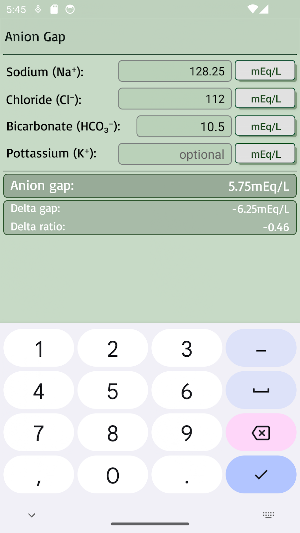 Anion Gap Calculator Screenshot 3