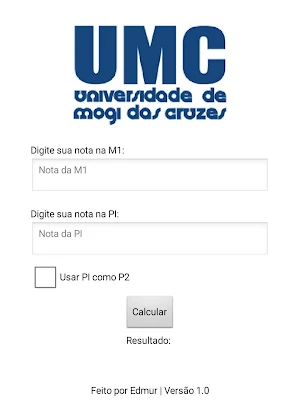 UMC - Calculadora de Nota Screenshot 0