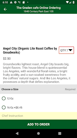 Garden Cafe Online Ordering Screenshot 2