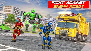Heavy Garbage Truck Robot Wars: flying robot games Screenshot 2