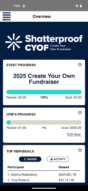 Shatterproof Fundraising Screenshot 3