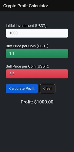 Crypto Profit Calculator Screenshot 0