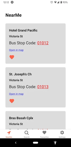 Singapore Bus Arrival Screenshot 0