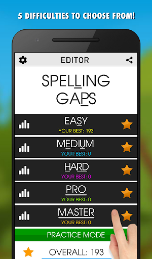 Spelling Gaps - Free Screenshot 1
