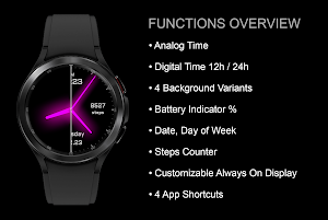 EY11 Pink Glow Watchface Screenshot 2