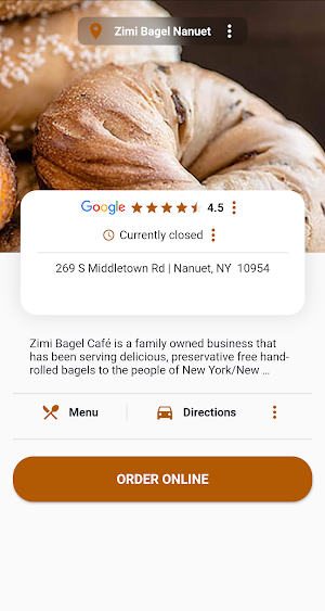 Zimi Bagel Café Screenshot 1