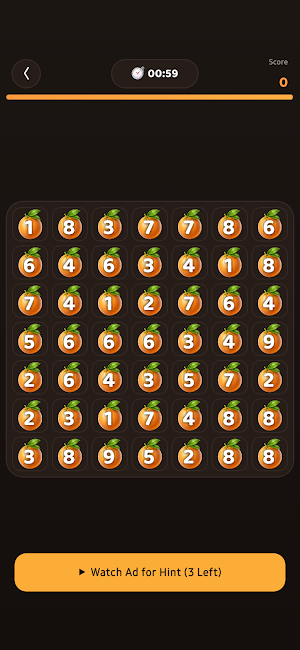 Mandarin Game: Sum 10 Puzzle Screenshot 1