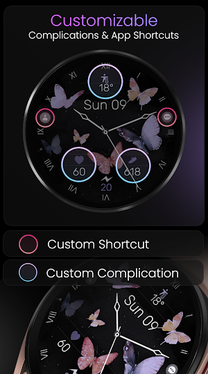 Butterfly Analog v2 Watch Face Screenshot 3