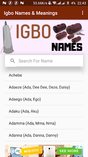 Igbo Names and Meanings (Male, Female & Twins) Screenshot 0
