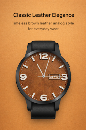 Analog Brown Leather WatchFace Screenshot 1