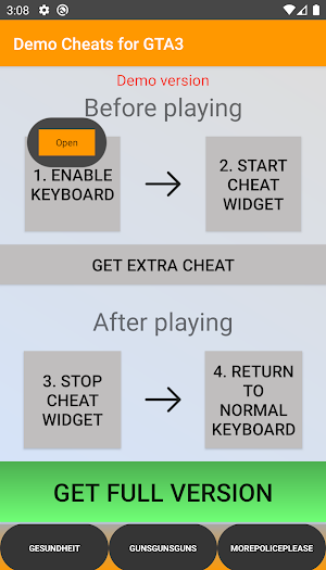 Cheats Keyboard Demo for III Screenshot 1