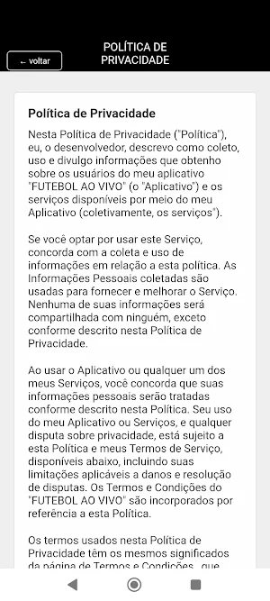Futebol ao vivo Screenshot 1