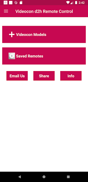 Videocon d2h Remote Control Screenshot 0