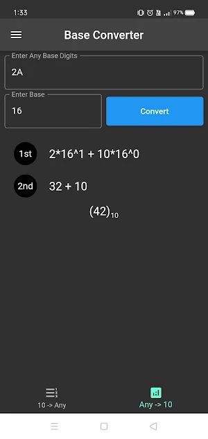 Base Converter (with steps) Screenshot 3