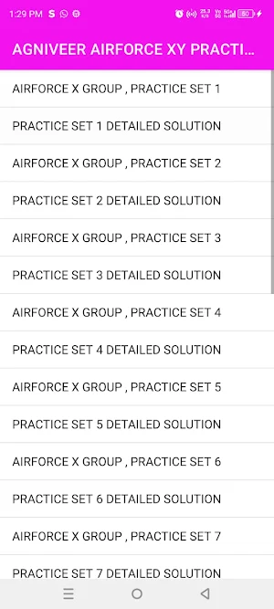 AIRFORCE XY GROUP PRACTICE SET Screenshot 1