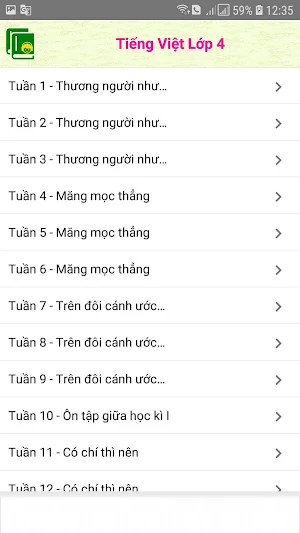Tieng Viet Lop 3,4,5 Screenshot 1